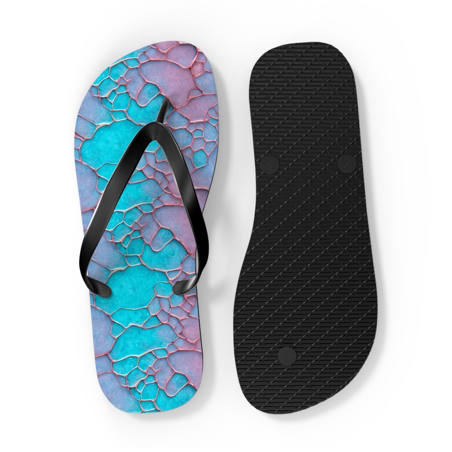 Turquoise flip flops