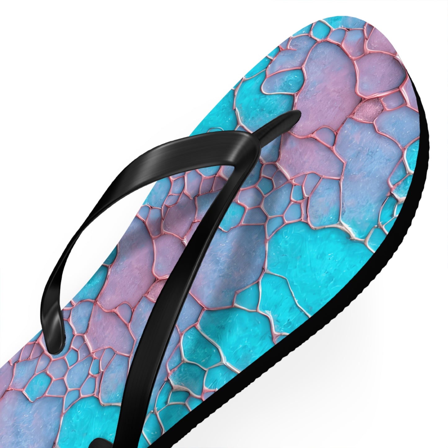 Turquoise flip flops