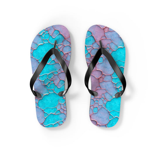 Turquoise flip flops