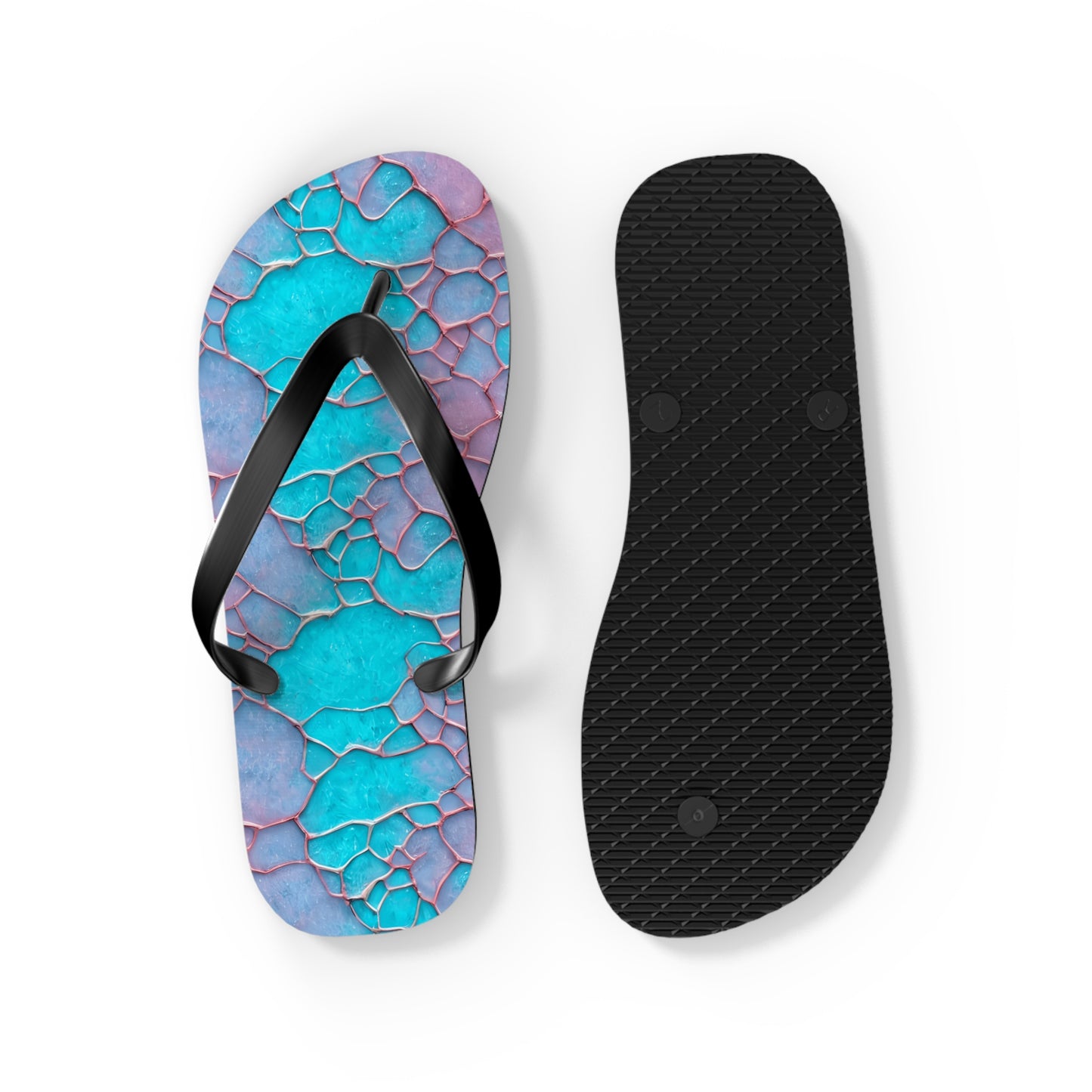 Turquoise flip flops