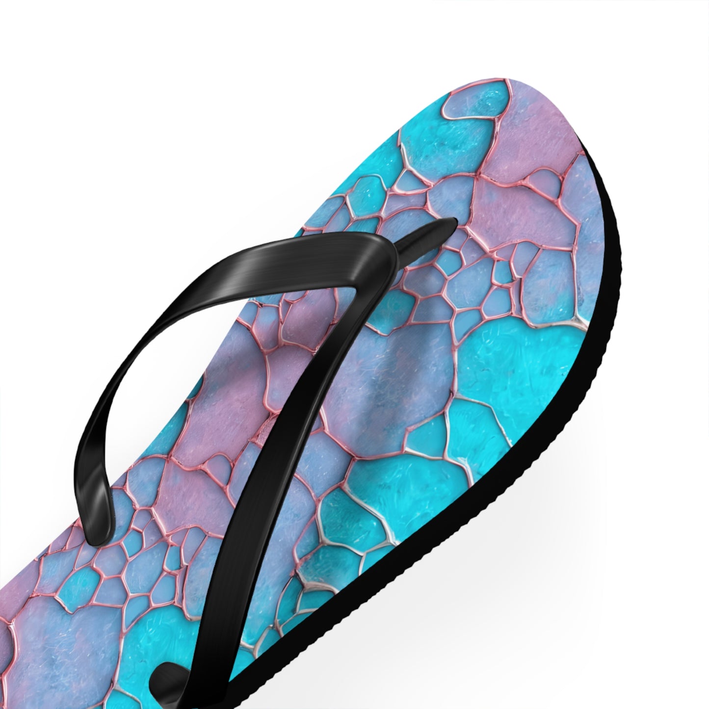 Turquoise flip flops