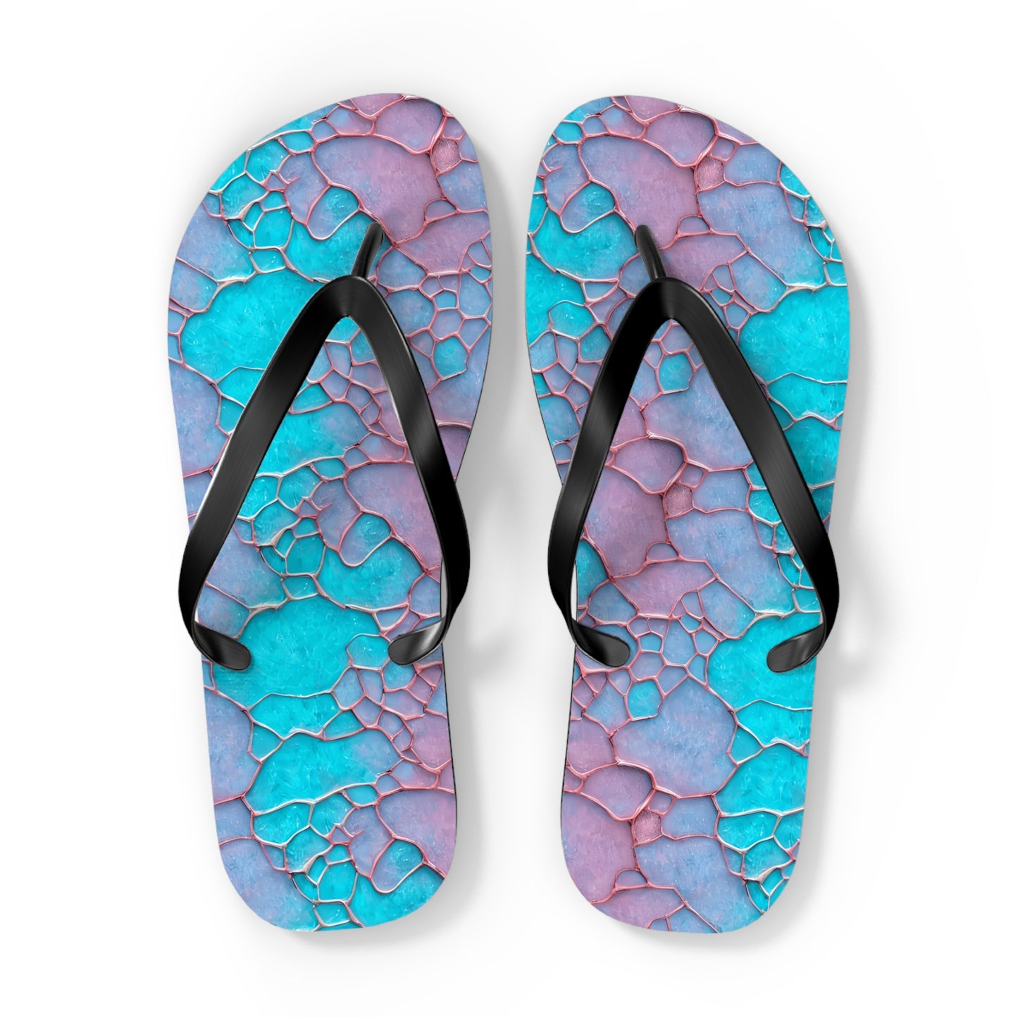 Turquoise flip flops